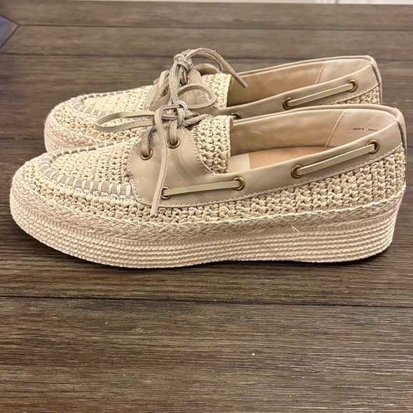 Dolce Vita Shoes - Anthropologie Dolce Vita Raffia Espadrille Platform Cream Loafers Size 9